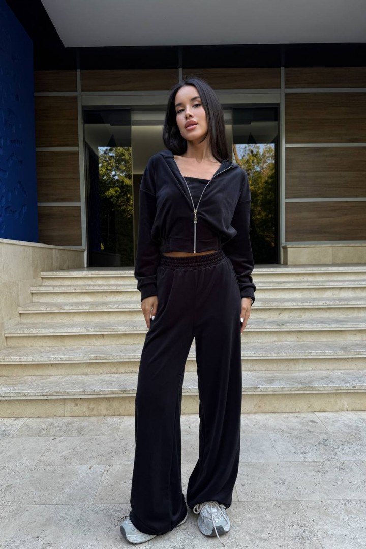 Костюм трійка кроп-топ, худі та штани HEB-1009A610