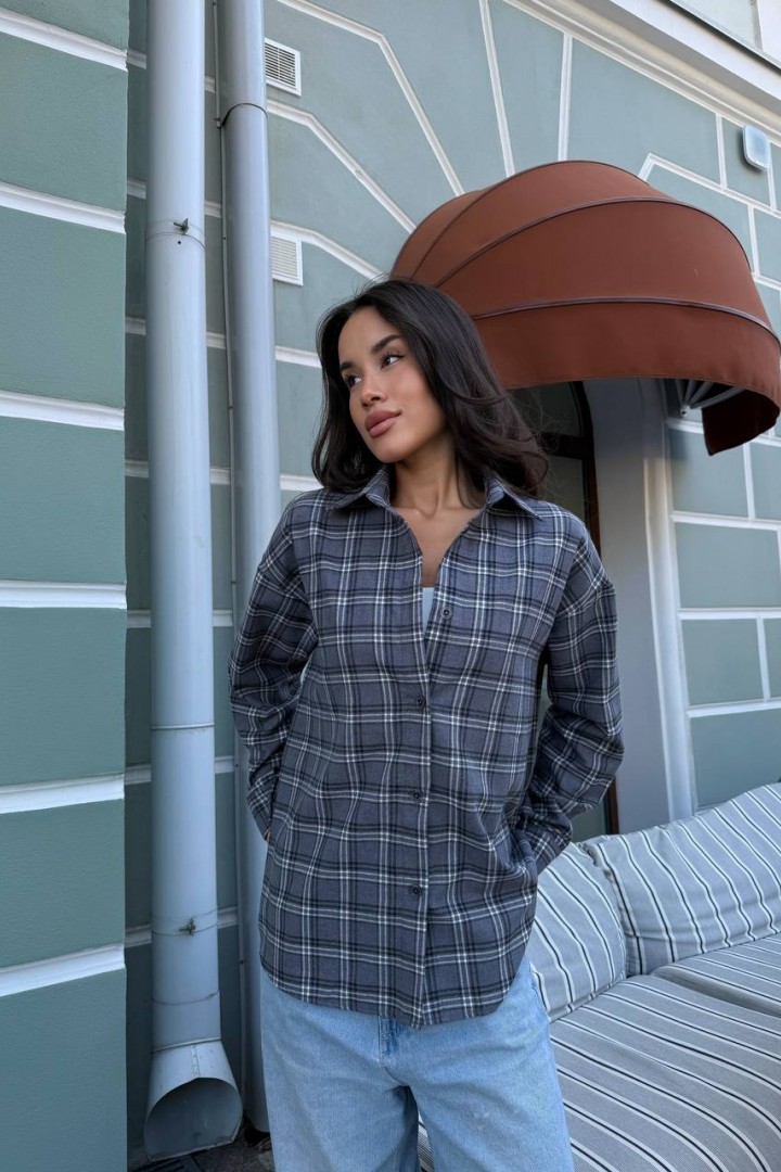 Теплая рубашка в клетку HEB-1007.1A490