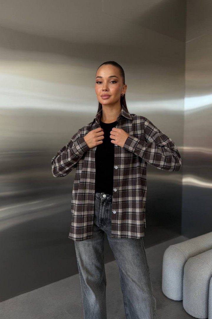 Теплая рубашка в клетку HEB-1007.1A490