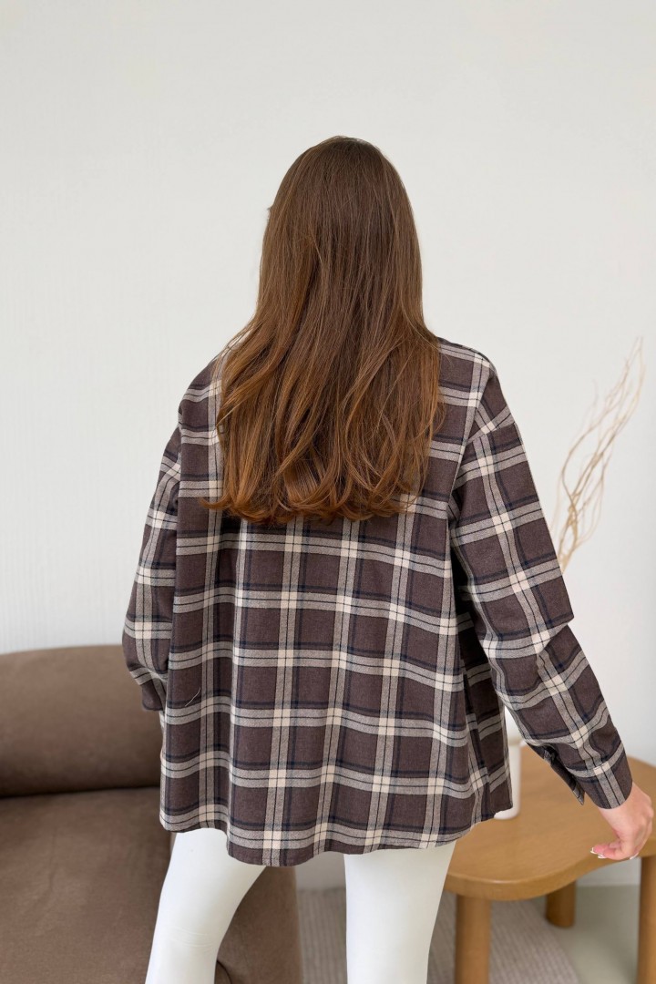 Теплая рубашка в клетку HEB-1007.1A490