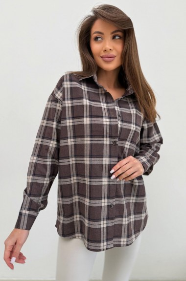 Теплая рубашка в клетку HEB-1007.1A490