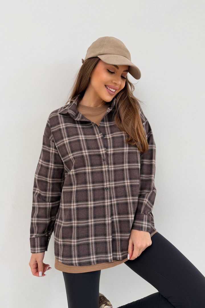 Теплая рубашка в клетку HEB-1007.1A490