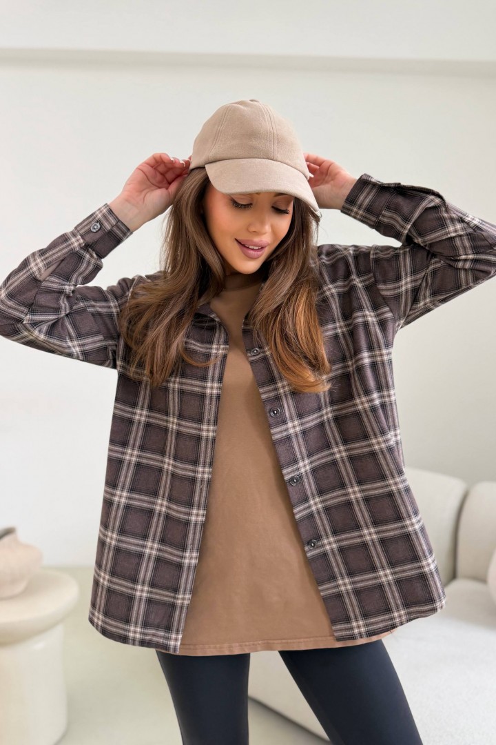 Теплая рубашка в клетку HEB-1007.1A490