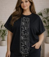 Стильная футболка oversize с накатом MIK-135A159