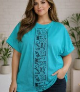 Стильная футболка oversize с накатом MIK-135A159