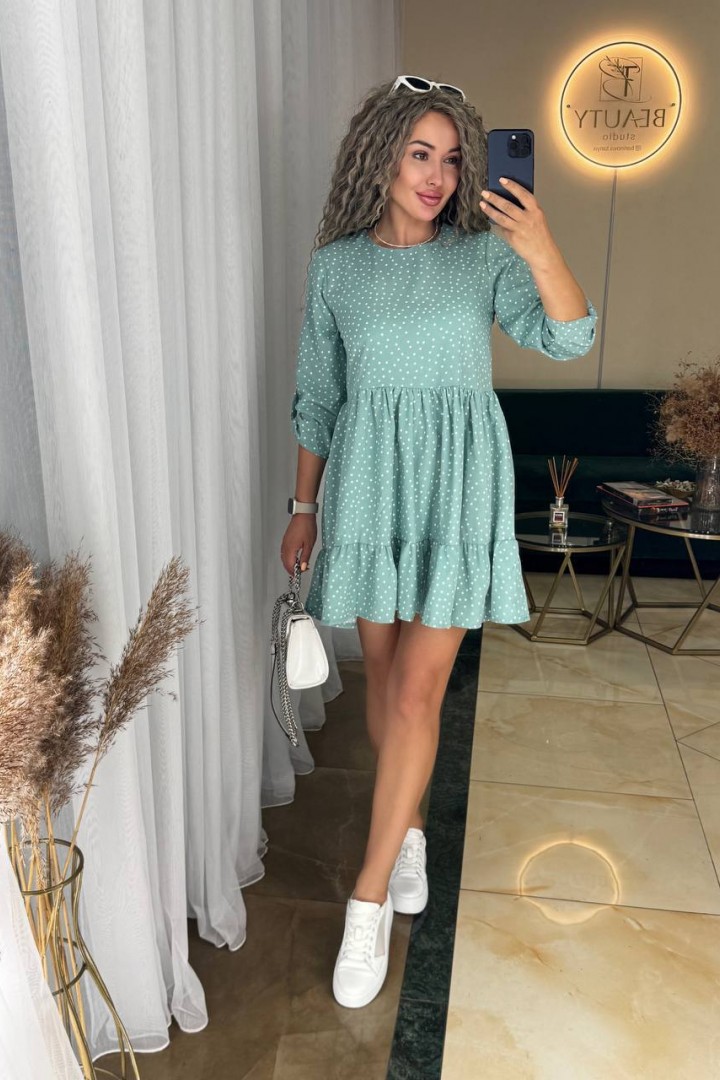 Короткое платье с воланом IND-1055A350