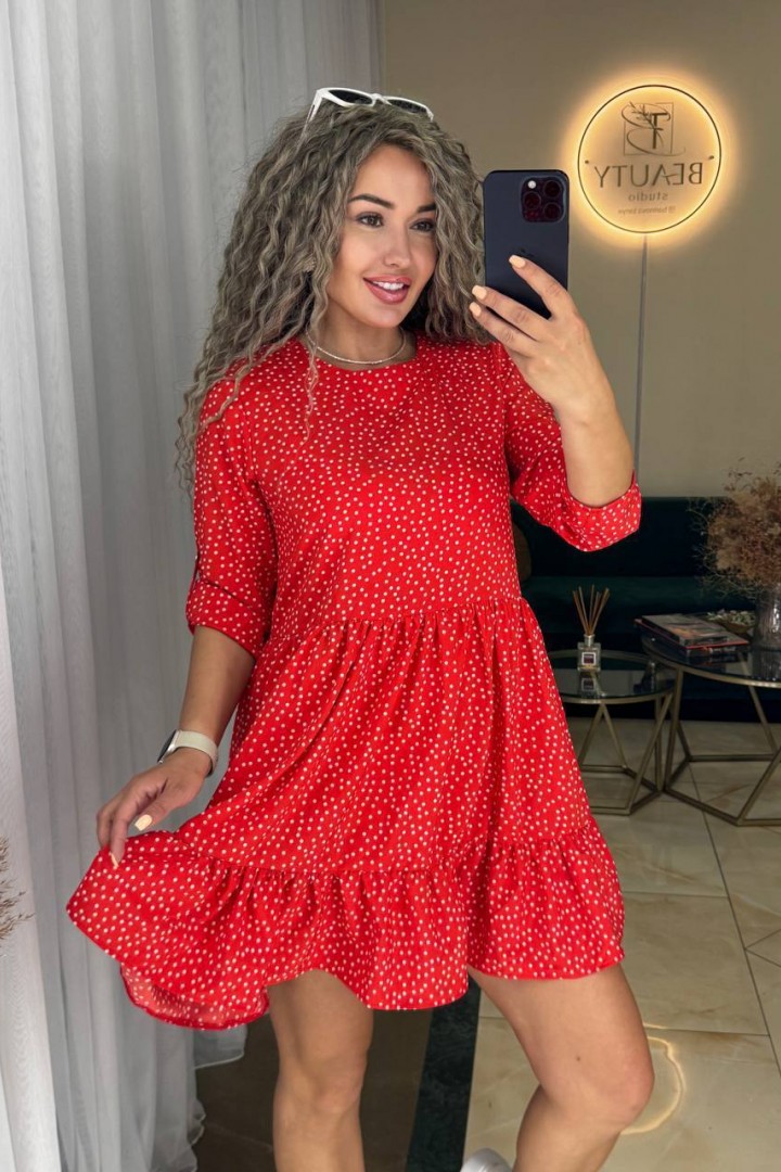 Короткое платье с воланом IND-1055A350