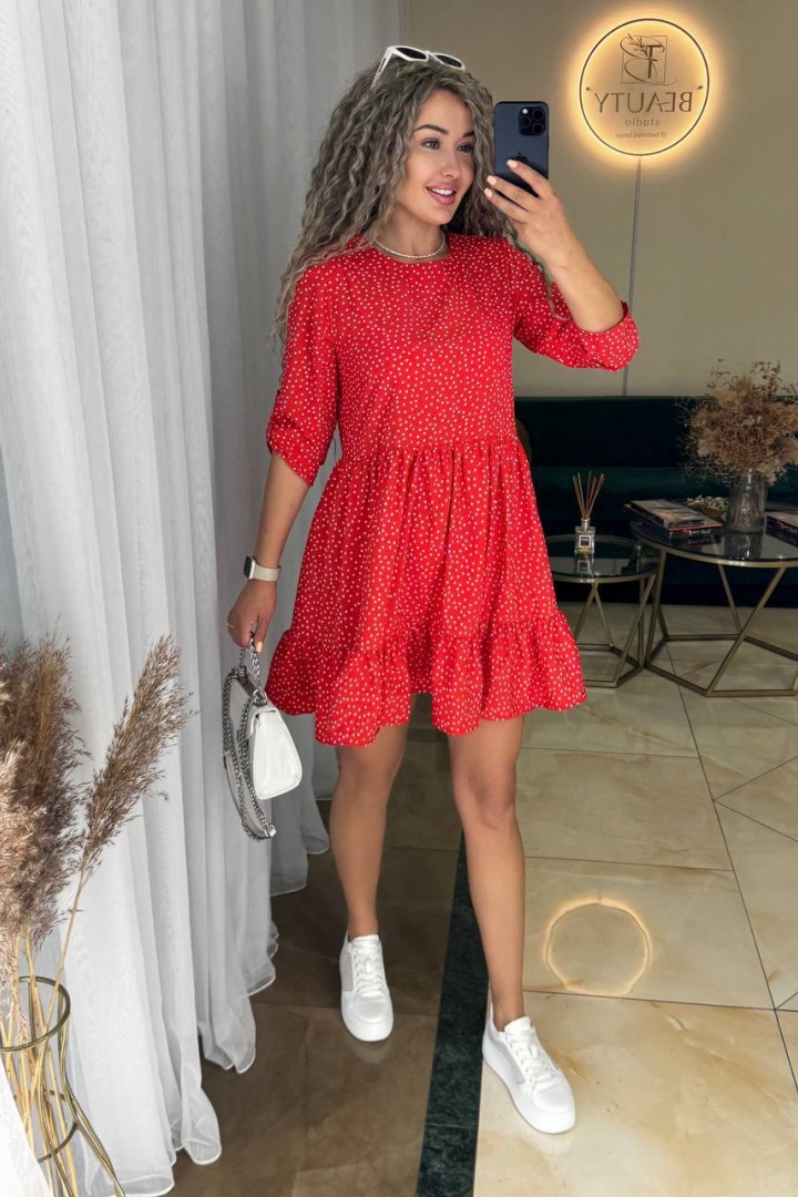 Короткое платье с воланом IND-1055A350