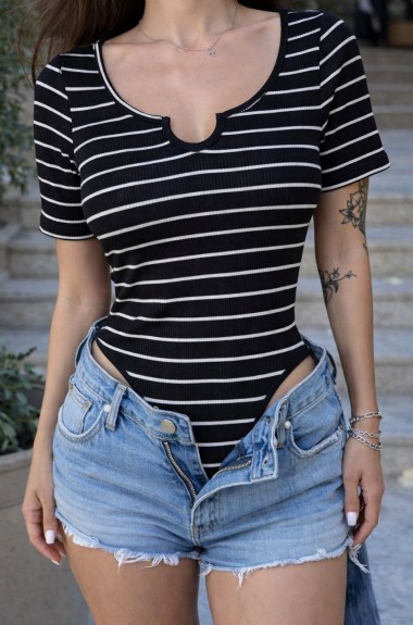 Женское боди в полоску MIK-1589A249