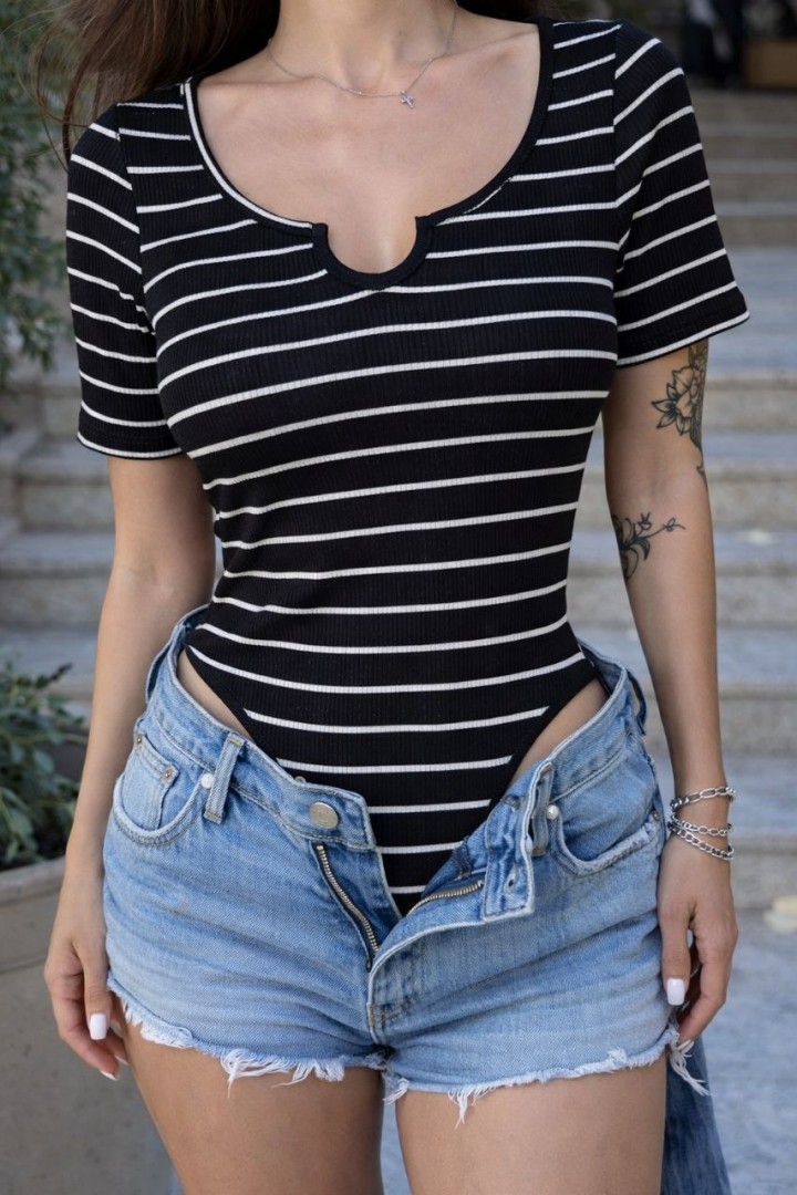 Женское боди в полоску MIK-1589A249