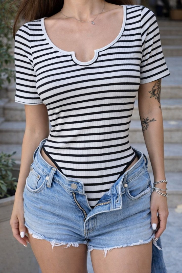 Женское боди в полоску MIK-1589A249