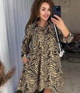 Свободное платье на пуговицах IND-1059A400