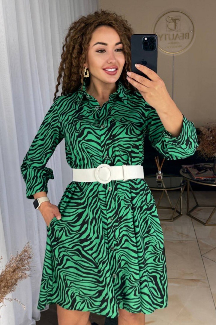 Свободное платье на пуговицах IND-1059A400