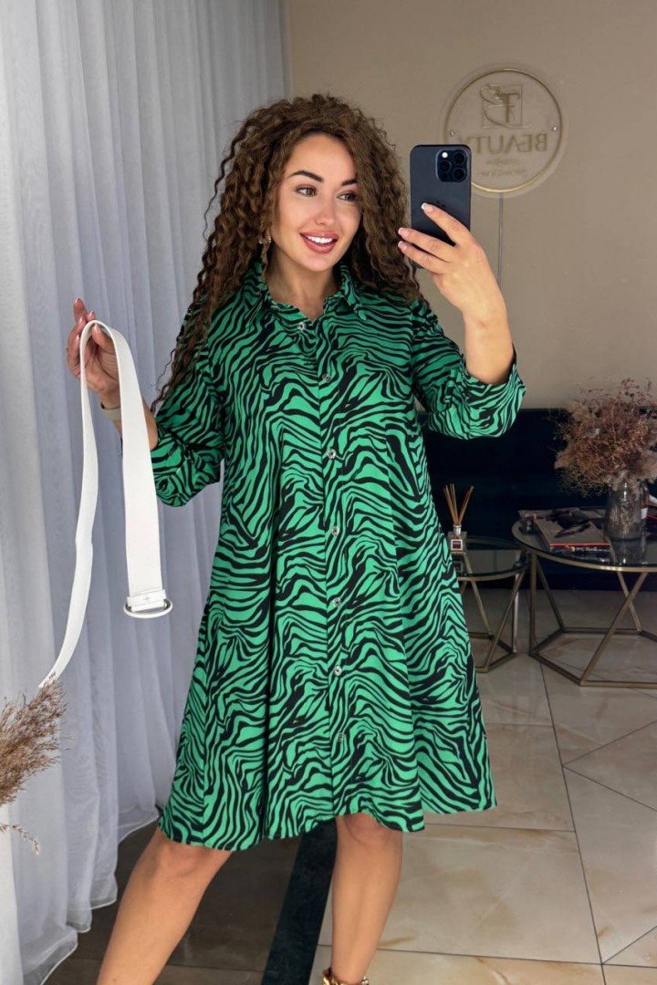 Свободное платье на пуговицах IND-1059A400