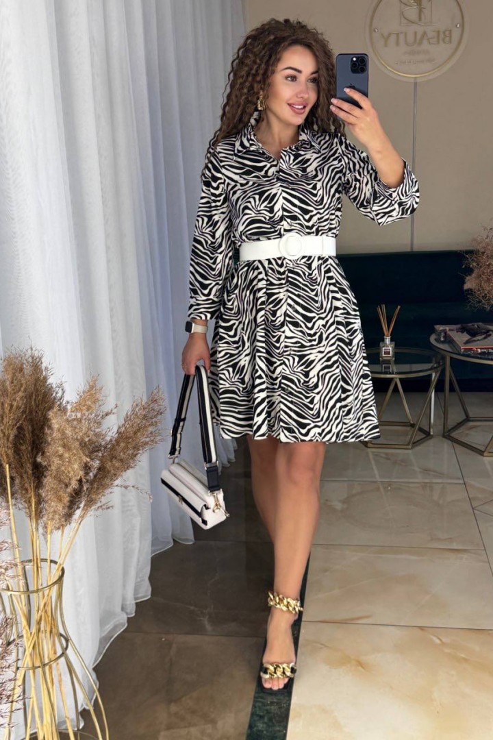 Свободное платье на пуговицах IND-1059A400