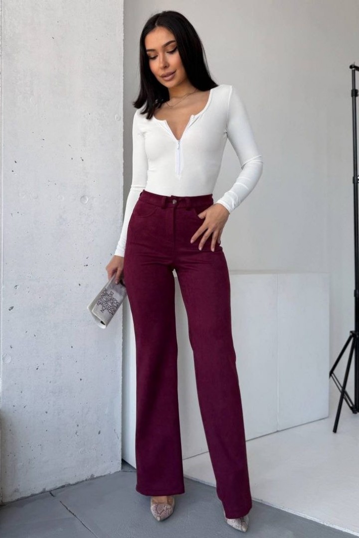 Замшевые брюки с высокой посадкой MIK-9108A460