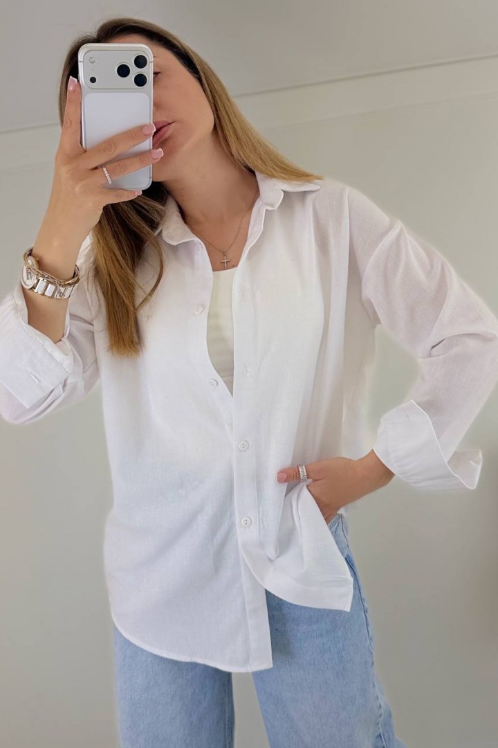 Льняная рубашка прямого кроя KG-123A450