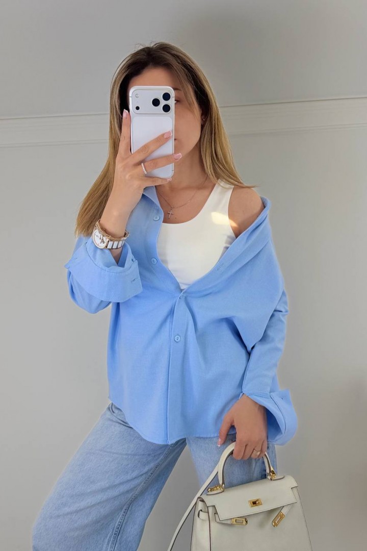 Льняная рубашка прямого кроя KG-123A450