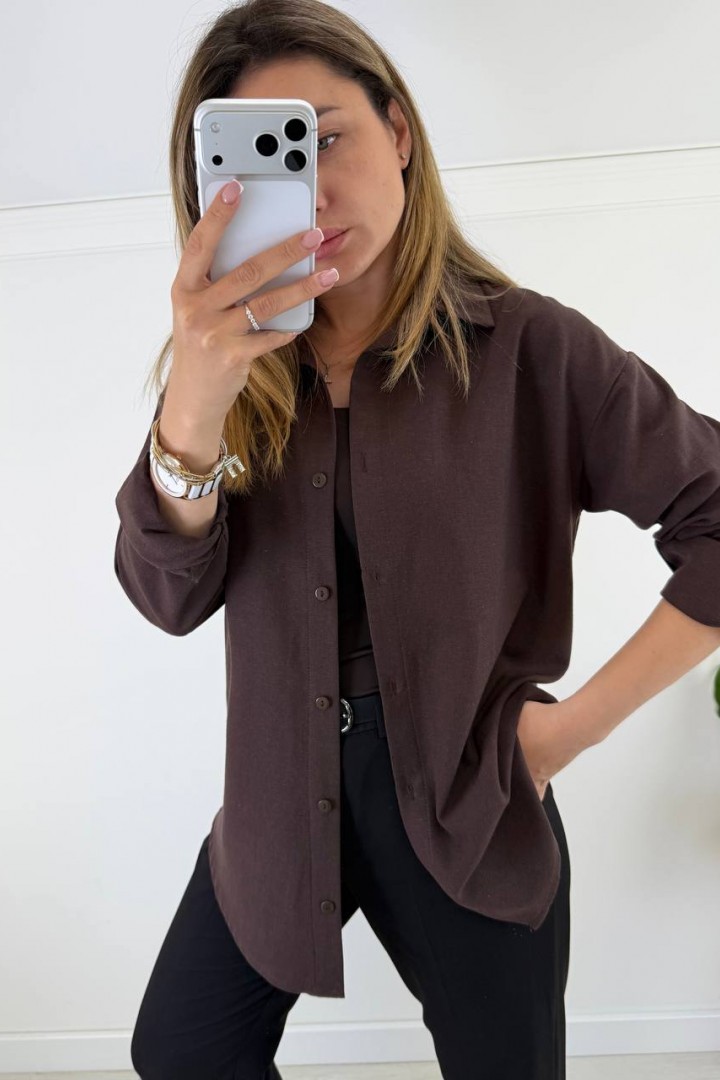 Льняная рубашка прямого кроя KG-123A450