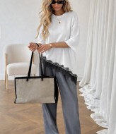 Ассиметричная футболка с кружевом LSA-766A400