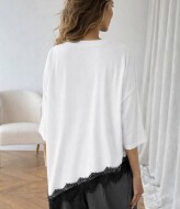 Ассиметричная футболка с кружевом LSA-766A400