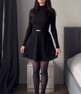 Черное платье трикотаж WA-121A350