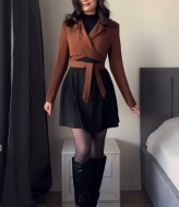 Черное платье трикотаж WA-121A350