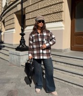 Флисовая рубашка в клетку женская  KG-1107A570