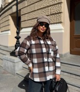 Флисовая рубашка в клетку женская  KG-1107A570