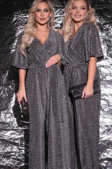 Люрексовый комбинезон на запах IO-691A750