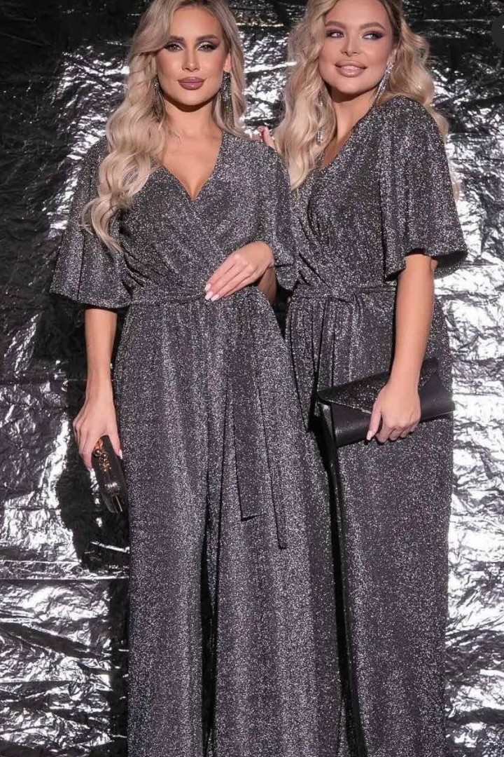 Люрексовый комбинезон на запах IO-691A750