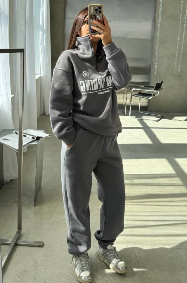 Спортивный костюм женский на флисе SAP-055A600 Спортивный костюм женский на флисе SAP-055A600