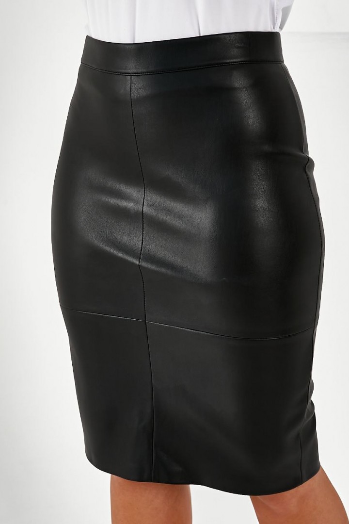 Кожаная черная юбка ANT-661A380