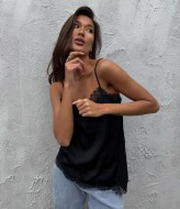 Шелковый топ с кружевом KC-3363A400