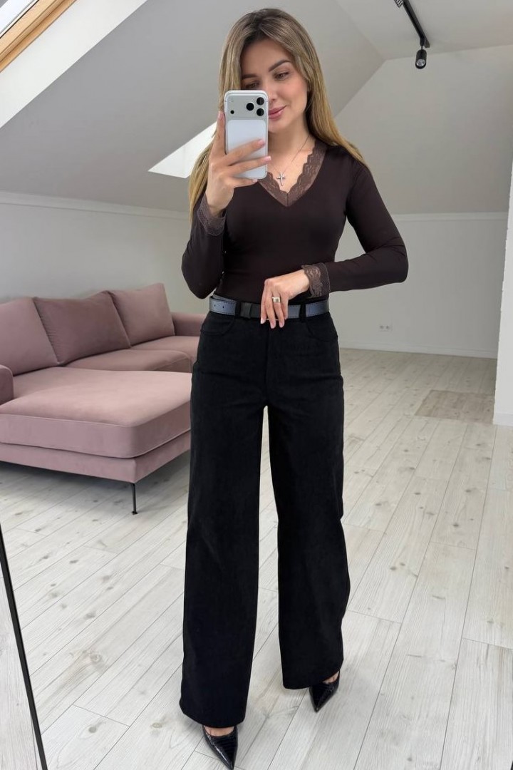 Лонгслив с кружевом KG-135A340