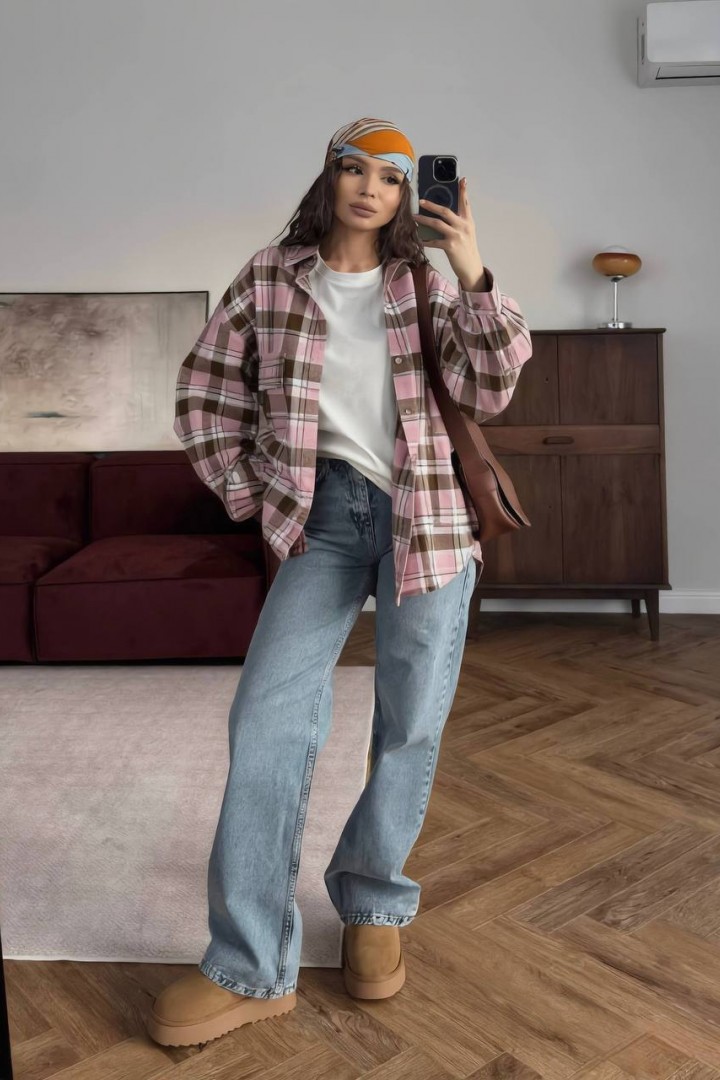 Женская клетчатая рубашка IMMA-444A490