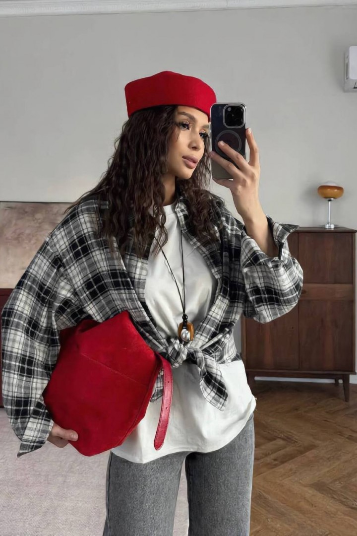 Женская клетчатая рубашка IMMA-444A490