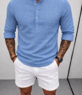 Мужская льняная рубашка  KUT-1741A450