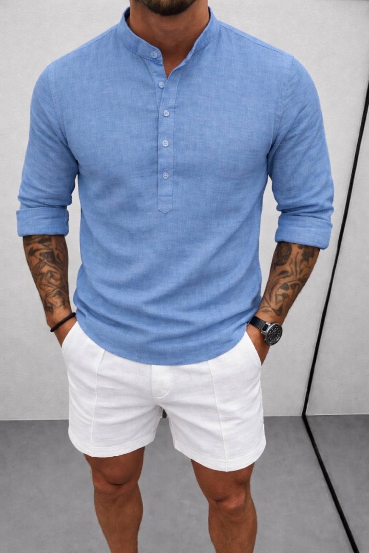 Мужская льняная рубашка  KUT-1741A450