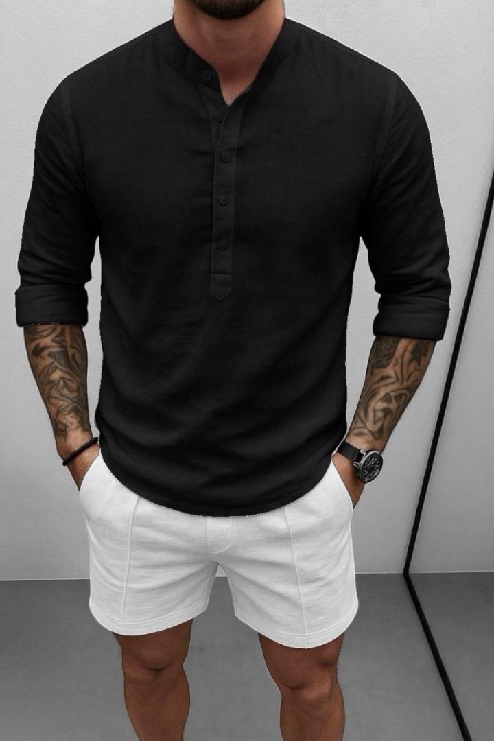 Мужская льняная рубашка  KUT-1741A450