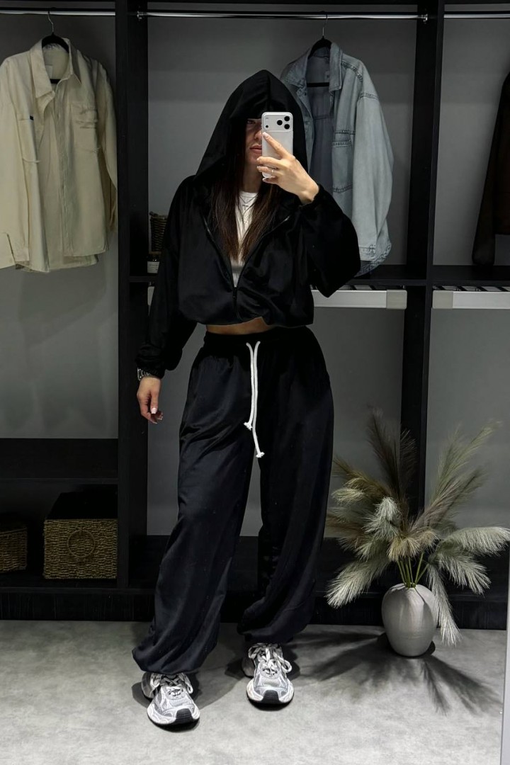 Укороченное худи и свободные штаны LK-374A750