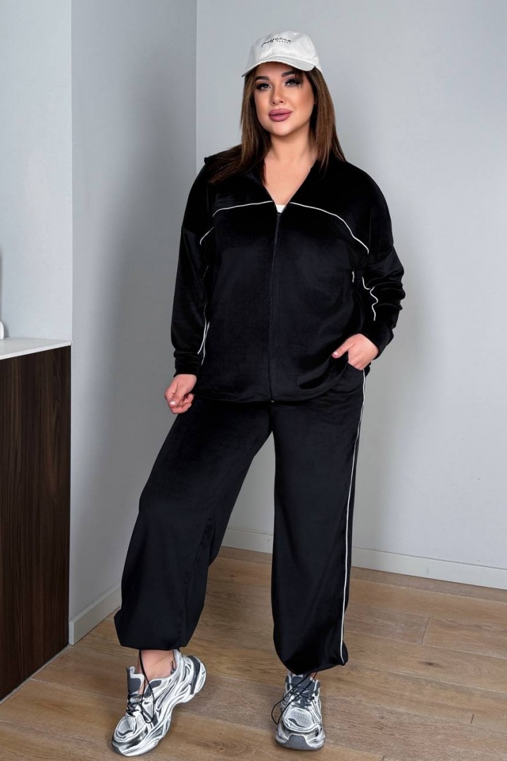 Велюрвый костюм декорированный кантом DV-AR5512A760