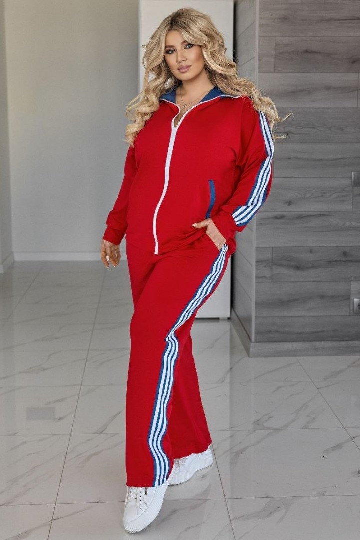 Трикотажный костюм с джинсовыми вставками VOJ-345A850