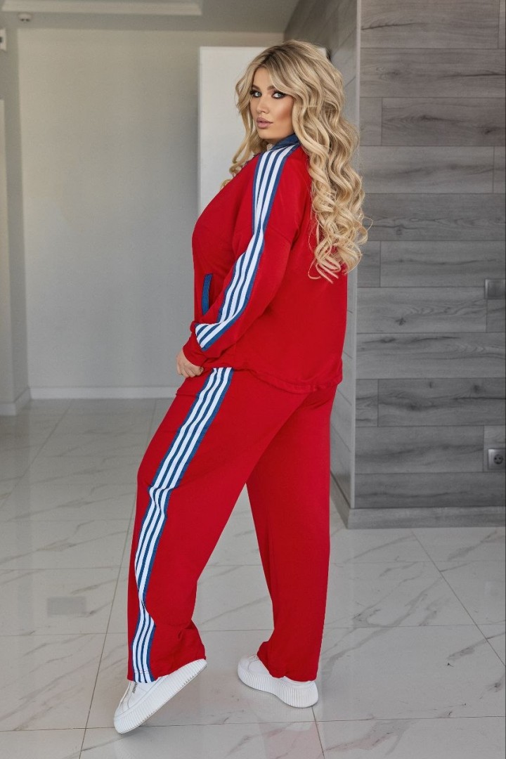 Трикотажный костюм с джинсовыми вставками VOJ-345A850