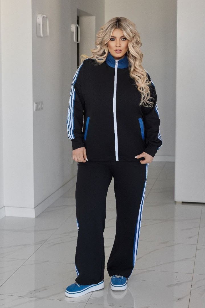 Трикотажный костюм с джинсовыми вставками VOJ-345A850