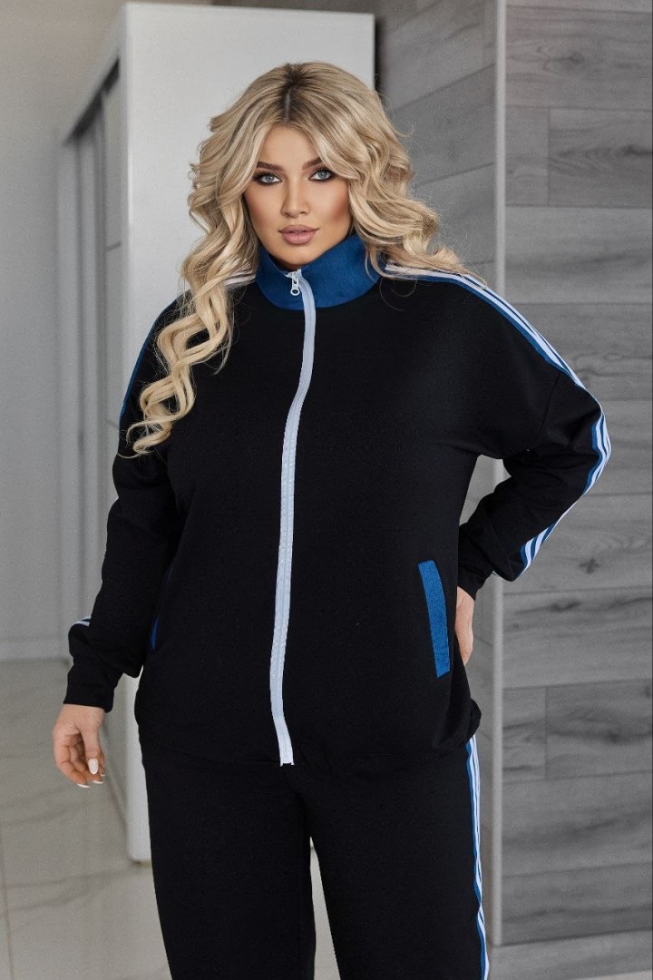 Трикотажный костюм с джинсовыми вставками VOJ-345A850