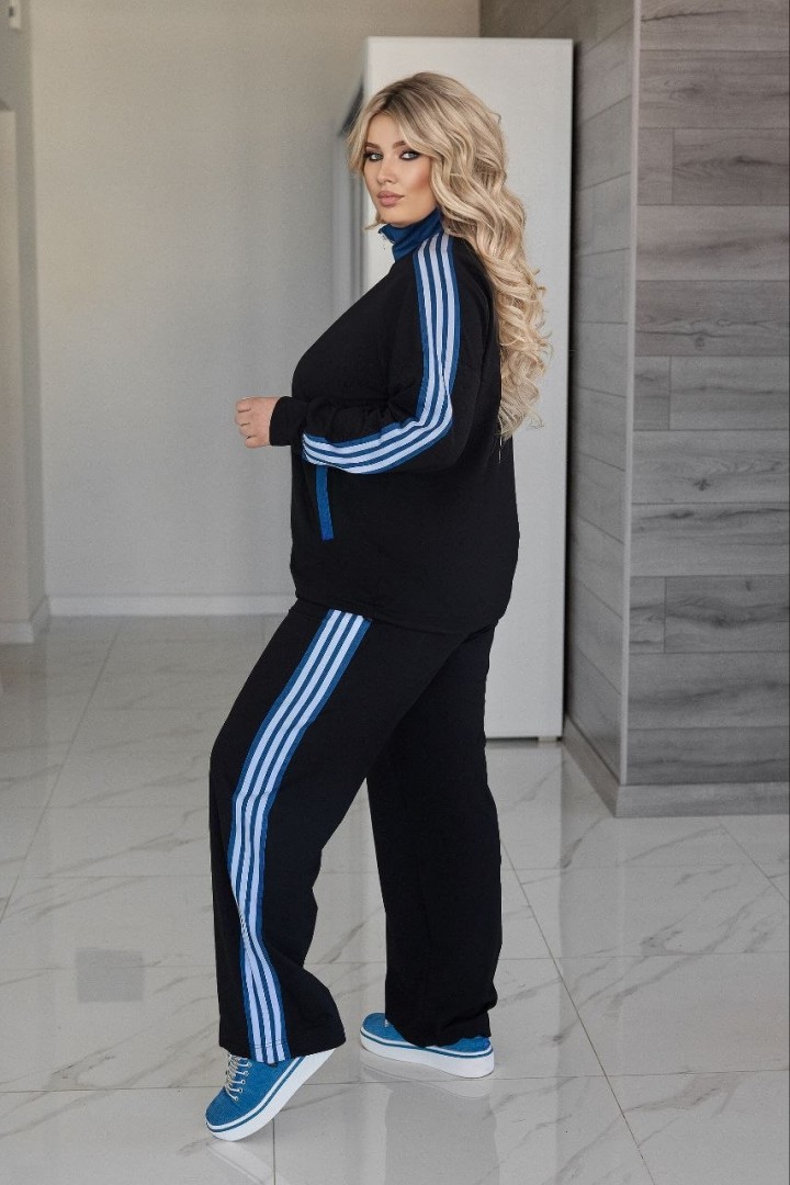 Трикотажный костюм с джинсовыми вставками VOJ-345A850