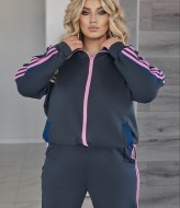 Трикотажный костюм с джинсовыми вставками VOJ-345A850