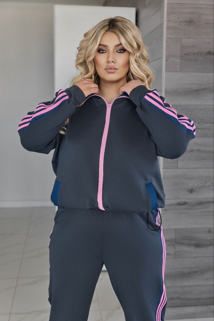 Трикотажный костюм с джинсовыми вставками VOJ-345A850