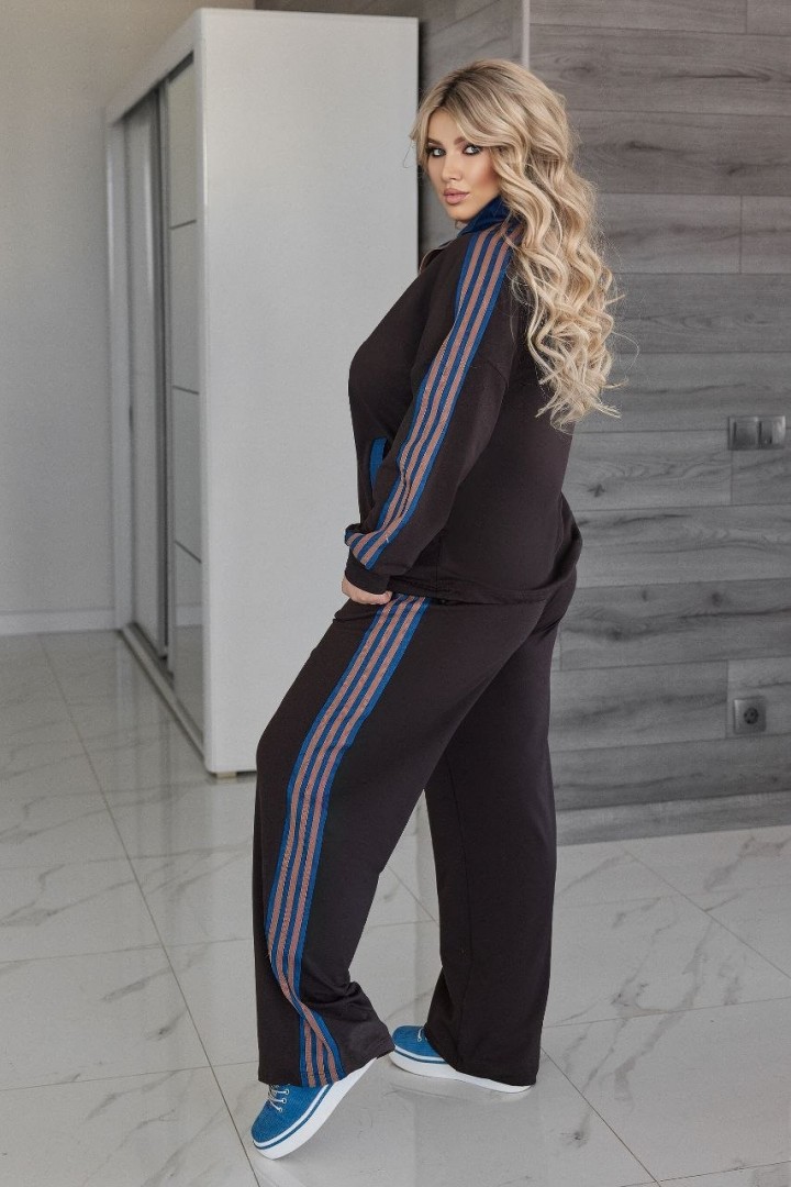 Трикотажный костюм с джинсовыми вставками VOJ-345A850